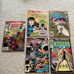 Lot of 5 Comics DC Marvel Eclipse Justice League Kickers Silver Surfer